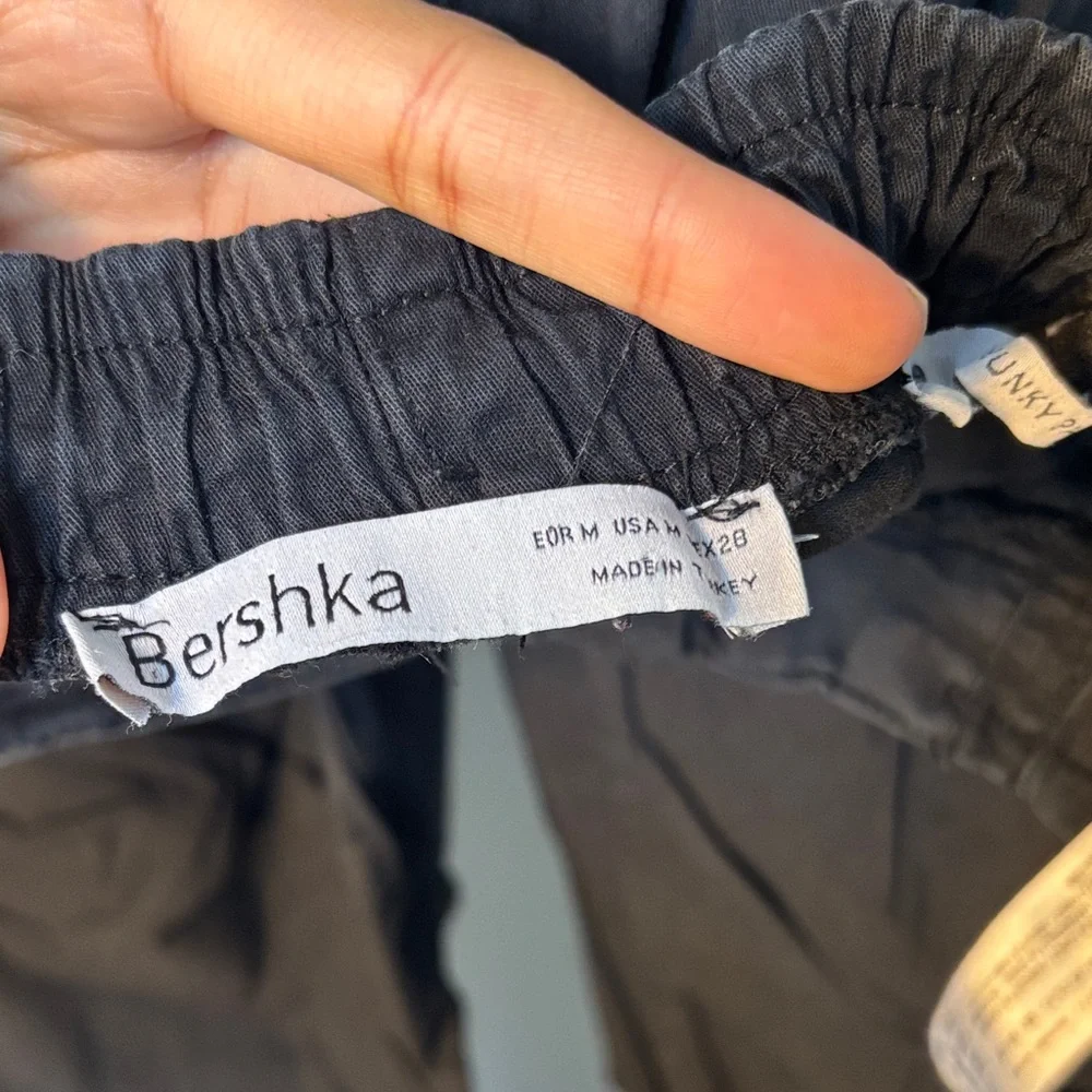 Bershka Charcoal Elastic Waist Pants - Picture 2 of 2